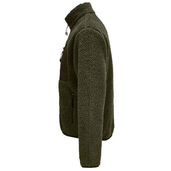 SOLS Unisex Adult Fury Sherpa Fleece Jacket / Army/Dark Army - Picture 2 of 3